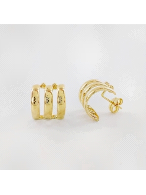 PENDIENTES ORO TRIPLE BANDA                                                                         