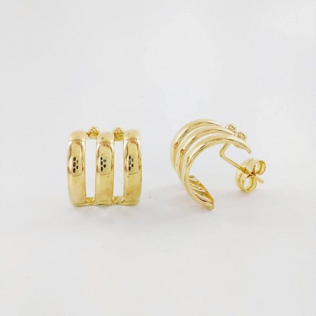PENDIENTES ORO TRIPLE BANDA                                                                         