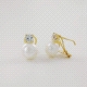 PENDIENTES ORO CIRCONITA Y PERLA 10 MM                                                              