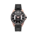 RELOJ ACERO IP ROSA Y NEGRO CORREA