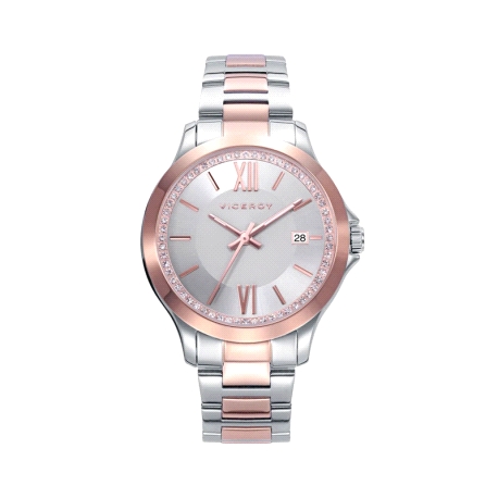 RELOJ ACERO BRAZALETE IP ROSA SRA                                     