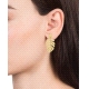 PENDIENTES ACERO DORADO HOJA ARTICULADA                               