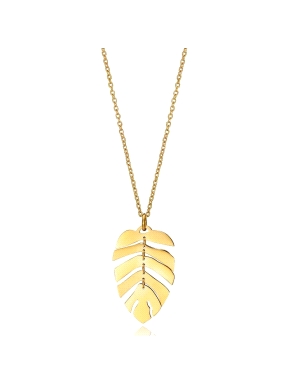 COLLAR ACERO DORADO HOJA ARTICULADA                                   