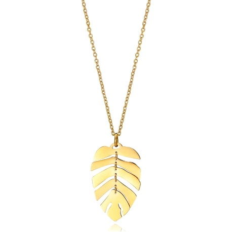 COLLAR ACERO DORADO HOJA ARTICULADA                                   