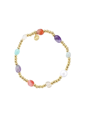 PULSERA PLATA PEPAS DE COLOR DURAN EXQUSE                             