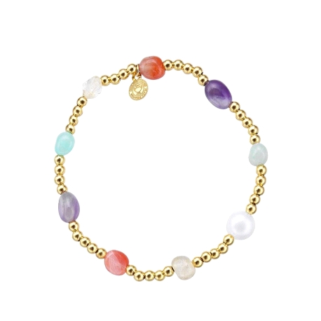 PULSERA PLATA PEPAS DE COLOR DURAN EXQUSE                             